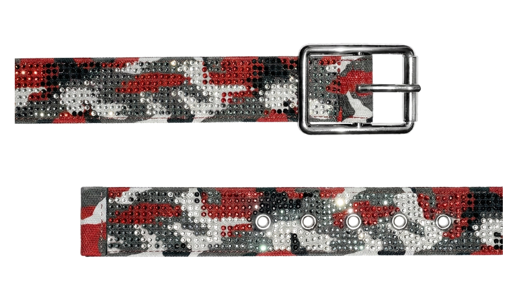Rhinestone Red Camo Belt