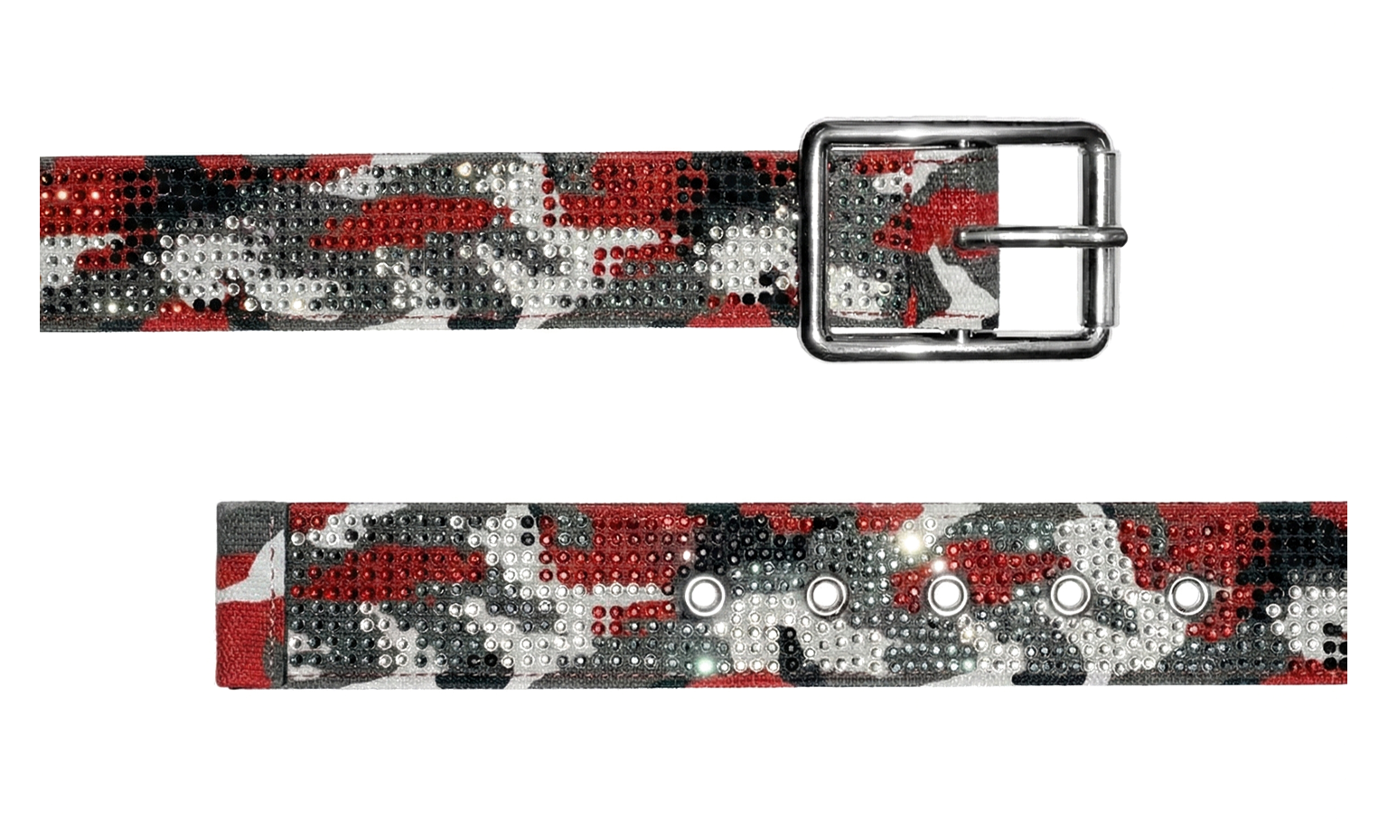 Rhinestone Red Camo Belt