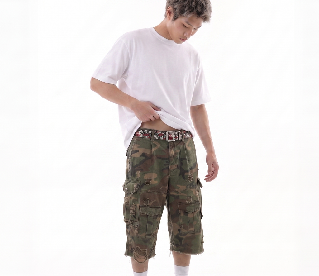 Rhinestone Red Camo Belt
